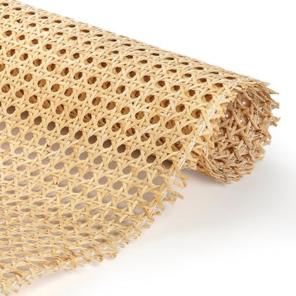 Yarlung 14 Inch x 3.3 Feet Cane Webbing, Natural Rattan Webbing Roll for Caning Material Projects, Woven Open Mesh Cane Sheet for Chair, Cabinet, Furniture, DIY Crafts