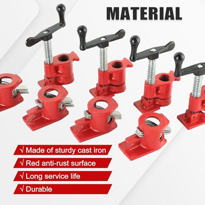 FLK Tech 4 Pack Wood Gluing Pipe Clamp Fixture for 1/2 Inch Pipe - size: 1/2"