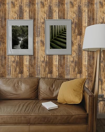 Abyssaly Wood Grain Contact Paper Peel and Stick Wood Look Wallpaper - color: Deep Brown, size: 17.7" x 118"