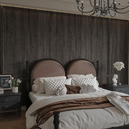 15.7"x354" Dark Brown Wallpaper Peel and Stick Wood Contact Paper Waterproof Removable Rustic Wood Vinyl Wrap for Countertops Kitchen Cabinets Bathroom Farmhouse Furniture Thicken Wood Laminate Sheets - color: Coffee, size: 15.7" x 354.3"