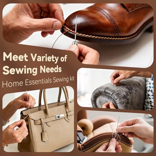 Coquimbo Leather Sewing Kit: 43pcs Needle and Thread Kit with Sewing Awl