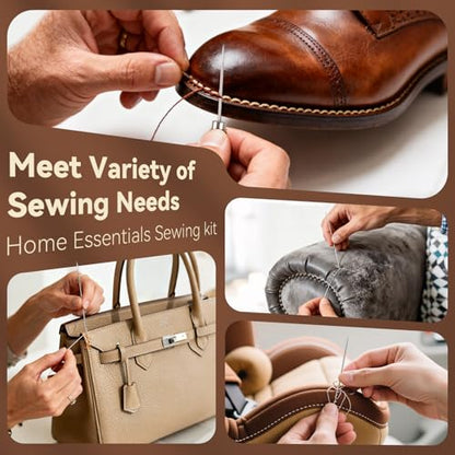 Coquimbo Leather Sewing Kit: 43pcs Needle and Thread Kit with Sewing Awl