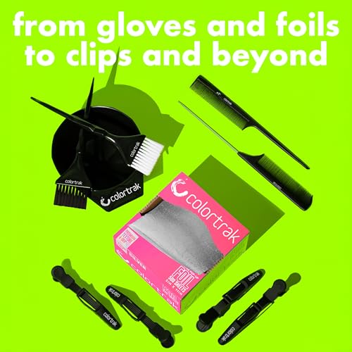 Colortrak Reusable Latex Salon Gloves, Black, 20 Count, Medium - size: Medium (20 Count)