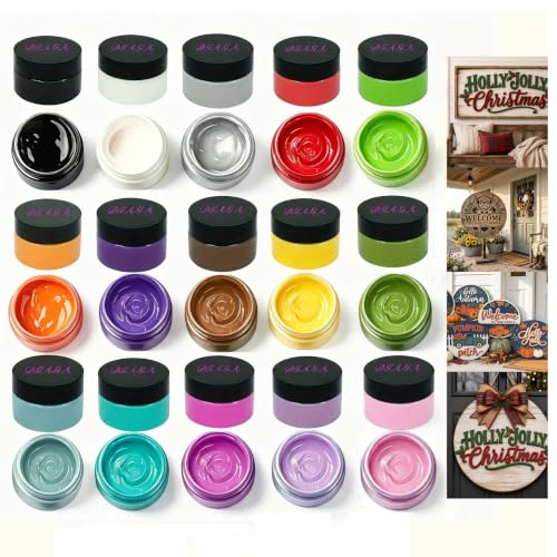 DGAGA 1.76 OZ*15 Colors Chalk Paste for Stencils, Screen Printing Paste for Craft, DIY Chalk Craft Paint Kit Art Supplies Painting on Home Decor Wood Furniture Chalkboard Fabric Screen Printing Ink - color: 15-Color Set