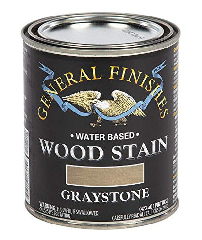 General Finishes Water Based Wood Stain, 1 Pint, Graystone - color: Graystone, size: 1 Pint