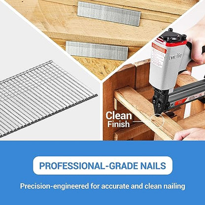 meite 18 Gauge 1-Inch Galvanized Brad Nail Ideal for Trims, Molding, Woodworking for Pneumatic, Electric Brad Nailer Gun (1,000 Counts) - size: 1"