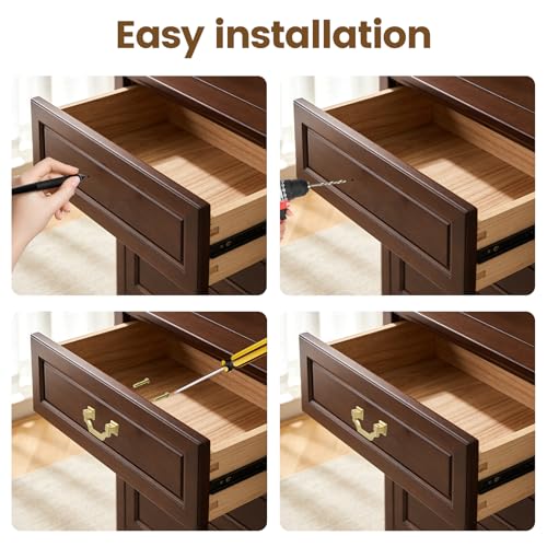 Geesatis 4Pcs Gold Cabinet Pulls, 3.8" Solid Zinc Alloy Drawer Door Handles - color: Gold(4Pcs), size: 3.8inch