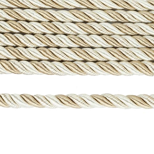 10 Yards / 1cm Twisted Rope Cord Trim Nylon Rope Thread String for DIY,Home Decor,Sofa Furniture Decoration-Mix Beige - style: mix beige