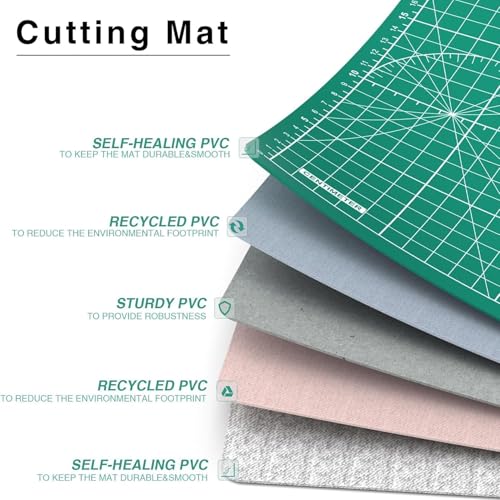 DIYSELF 1 Pcs Craft Knife Hobby Knife with 11 Pcs Stainless Steel Blades Kit and Cutting Mat 6in×8in