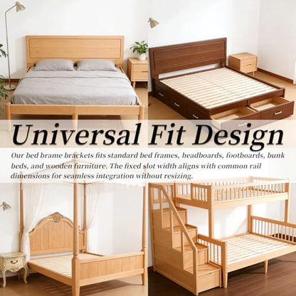 4PCS Bed Rail Brackets,Metal Bed Frame Bracket Hardware with Screw