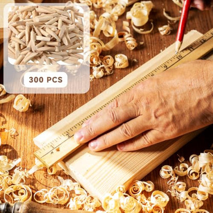 Myspace 300 Pcs Solid Wood Pocket Hole Plugs, 3/8 Inch Pine Wood Plugs