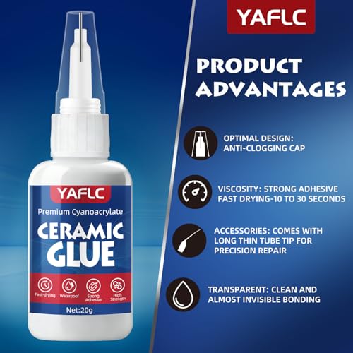 Ceramic Glue Repair Kit, Liquid Super Glue for Ceramic Repair 40g - style: Ceramic Glue