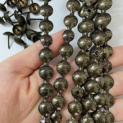 5Meters Upholstery Tacks Strips/Decorative Nail Strings (11mm Antique) - color: 11mm Antique
