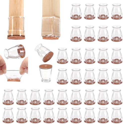 CHUNZEXI 36 Pack Silicone Chair Leg Floor Protectors for Hardwood Floors - color: Clear-36pack, size: Universal XS