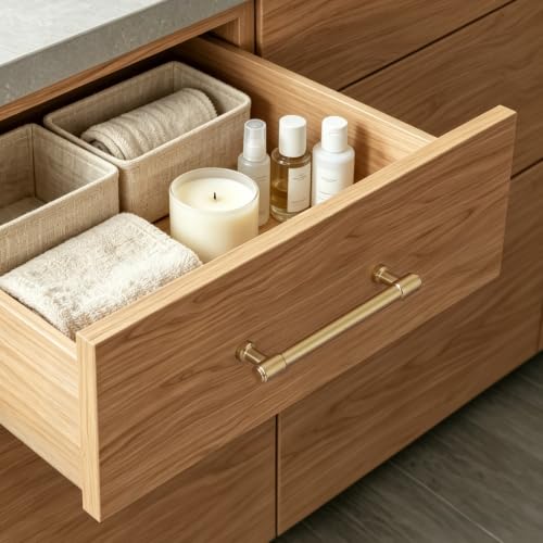 Goldenwarm 10 Pack 5 Inch Champagne Bronze Cabinet Pulls Modern Kitchen & Bathroom Hardware Heavy Duty Zinc Alloy Drawer Handles with Complete Screw Kit Consistent Finish for Whole-Home Renovations - color: Champagne Bronze, size: 5 Inches Hole Center