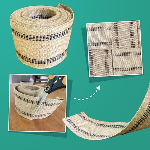 72 yds Black Stripe Jute Webbing for Upholstery and Crafts 3.5 Inches - color: Black Stripe, size: 72 yards