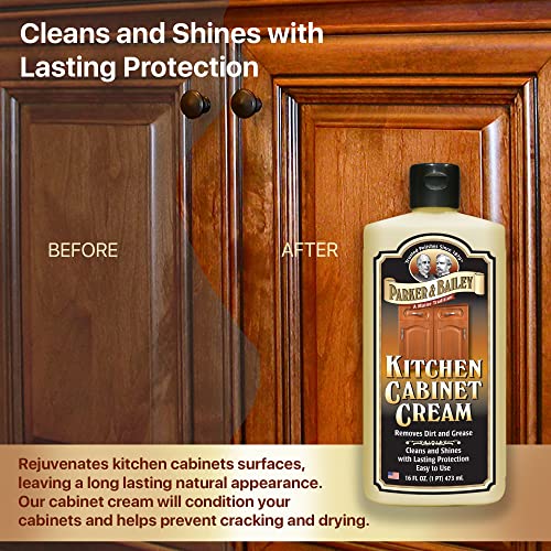 Parker & Bailey Kitchen Cabinet Cream, Multi Surface Cleaner & Furniture Cleaner, Quick Shine Wood Restorer & Protector for Cabinets, Tables & Surfaces, Renews & Restores a Finish for Wood, 12oz - size: 12 Ounce (Pack of 1)
