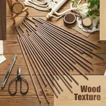 Wenqik 24 Pcs Walnut Dowel Rods 1/4 x 12 Inch Hardwood Stick for DIY Craft - size: 1/4 x 12 Inch