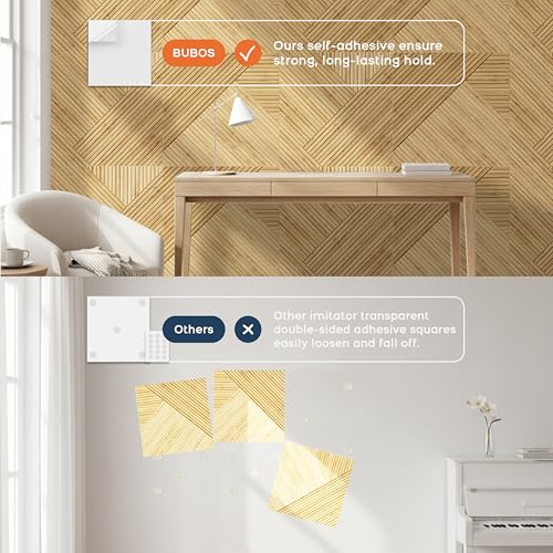 BUBOS 6-Pack Acoustic Panels, Wood Grain Sound Absorbing Panels, 23.6x23.6 - color: Light Diamond Weave, size: 72 * 48 Inches
