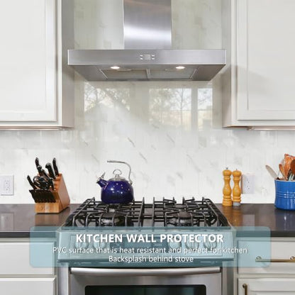 Vamos Tile Fish Scale Peel and Stick Backsplash Tile - color: Glossy White Marble