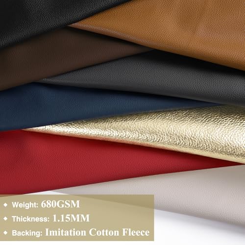 Faux Leather Fabric 55" W 1.15MM Thick Marine Vinyl Fabric 3 Yards 55"x108" - color: Gold, size: Pre-Cut 3 Yards