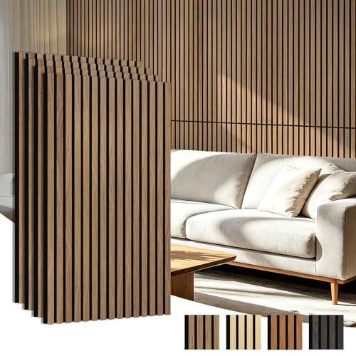 Art3d 47 x 23.6 Inch Acoustic Wood Slat Wall Panel, 4-Pack, Deep Walnut - color: Deep Walnut, size: 23.6" x 47"