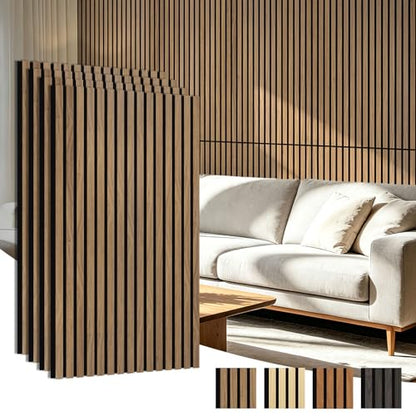 Art3d 47 x 23.6 Inch Acoustic Wood Slat Wall Panel, 4-Pack, Deep Walnut - color: Deep Walnut, size: 23.6" x 47"