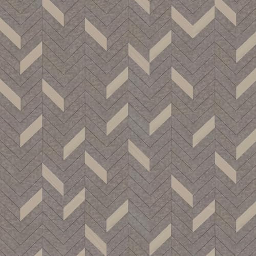 Herringbone Peel and Stick Wallpaper Boho Geometric Contact Paper Brown - color: Grey Brown, size: 16" x 118"