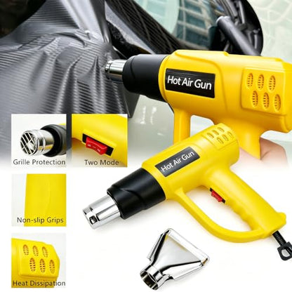 Vehicle Wrap Kit Heat Gun for Vinyl Wrap Window Film Decal, Car Paint Protection Film Kit Tinting Tools with Film Knife, Plastic Squeegee, 500ml Empty Spray Bottle - color: with heat gun