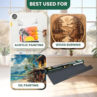 MyArtscape Graphite Transfer Paper Roll - 17 x 15 ft Black Waxed - size: 17" x 15ft