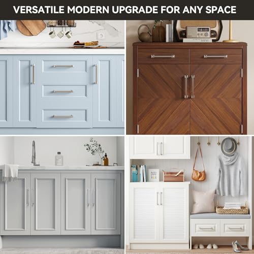 homdiy 20 Pack 3 Inch Brushed Nickel Cabinet Pulls, Solid Zinc Alloy - color: Brushed Nickel, size: 3" Hole Center