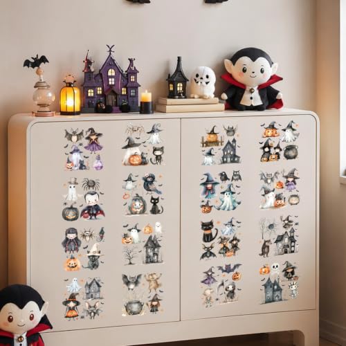 Halloween Rub on Transfers for Crafts Ghost Transfer Stickers for Furniture - style: Cute Ghost