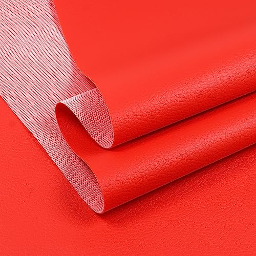 Marine Vinyl Fabric Waterproof Leather Material 55"×48" Red - color: Red, size: 48"×54"
