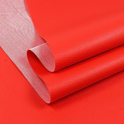 Marine Vinyl Fabric Waterproof Leather Material 55"×48" Red - color: Red, size: 48"×54"