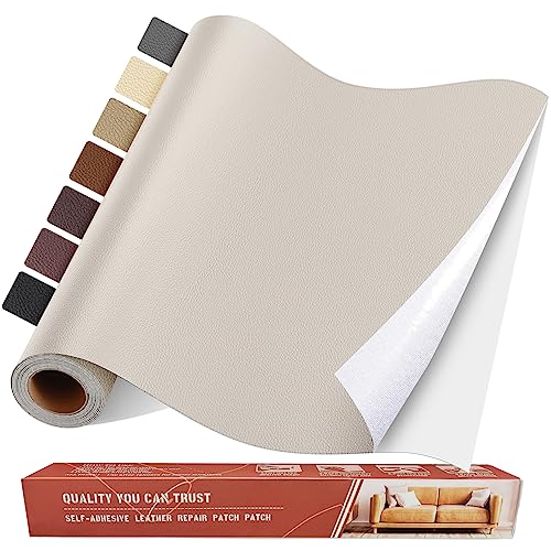 Leather Repair Tape, Self Adhesive Leather Repair Patch Kit Ivory - color: Ivory, size: 31.4x16 inch