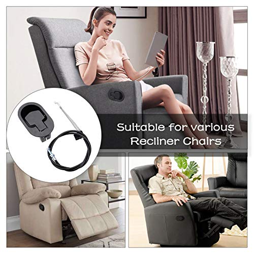 Recliner Replacement Parts(1 Sets), Recliner Cable Replacement Parts with Metal Release Pull Handle fits Ashley and Most Recliner Sofa, Exposed Cable Length 5.12Inch