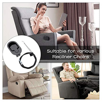 Recliner Replacement Parts(1 Sets), Recliner Cable Replacement Parts with Metal Release Pull Handle fits Ashley and Most Recliner Sofa, Exposed Cable Length 5.12Inch
