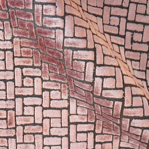 TOP FABRIC, Westfield, Geometric Pattern Burnout Velvet Upholstery Fabric by The Yard Laguna - color: Laguna