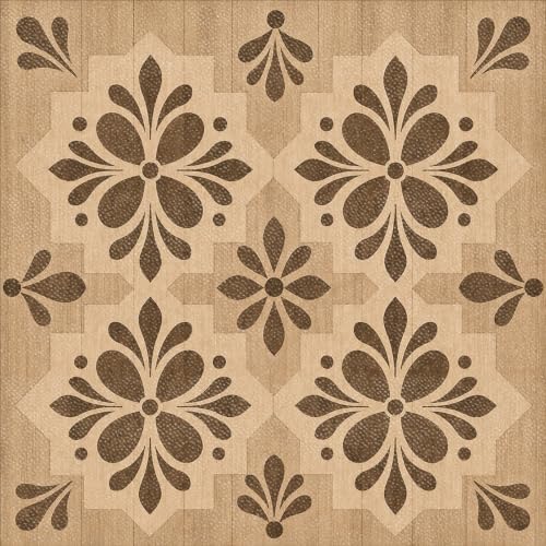 HOMETITUTE Brown Wood Grain Floral Peel Stick Floor Tile, 12"x12" (10Pcs) - color: HO-XD-00049
