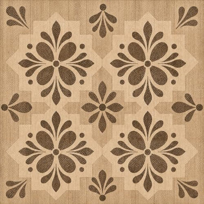 HOMETITUTE Brown Wood Grain Floral Peel Stick Floor Tile, 12"x12" (10Pcs) - color: HO-XD-00049