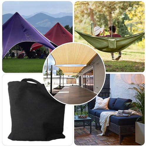 600D Outdoor Upholstery Fabric 58” W Waterproof Canvas Fabric by The Yard - color: Black, size: 3 yard pre cut