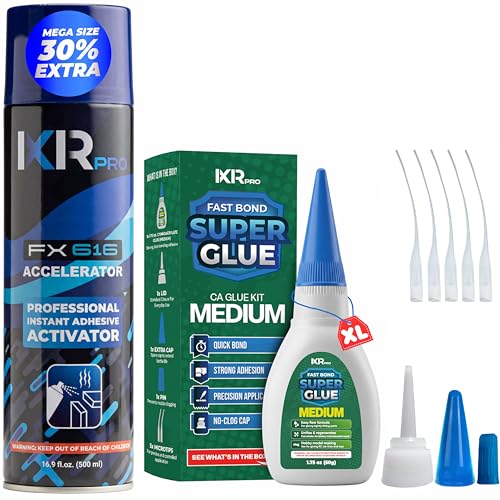 ixirpro CA Glue with Activator, Medium, 1.75oz + 16.9oz Kit - size: 1 Pack