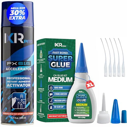 ixirpro CA Glue with Activator, Medium, 1.75oz + 16.9oz Kit - size: 1 Pack