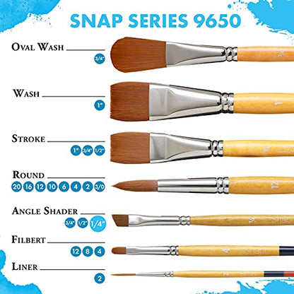 Princeton Snap! White Taklon Angled Paintbrush: 1 inch - size: Size 1 inch, style: Angle Shader
