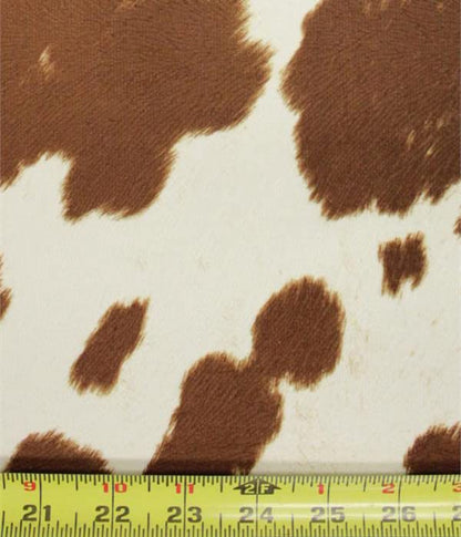 Suede Velvet Cow Print Fabric Udder Madness Upholstery 54" Wide Sold by The Yard (Bronze) - color: Bronze
