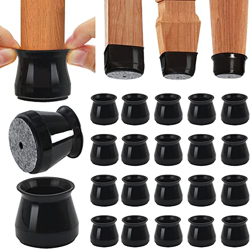 BUMACO Chair Leg Floor Protectors for Hardwood Floors Anti-Scratch - color: Black-20 Pcs, size: Universal L