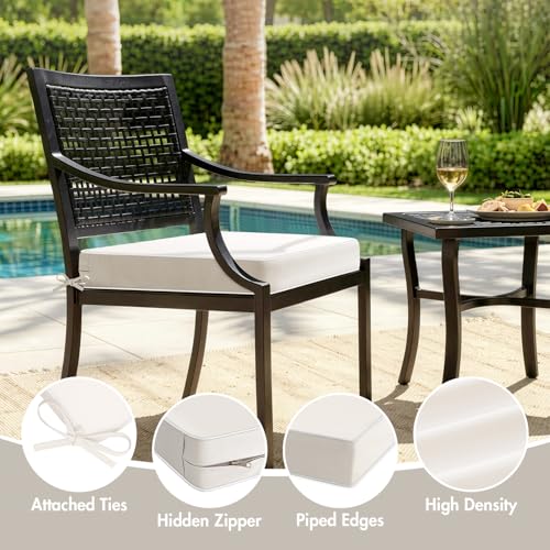 MIULEE Cream White Outdoor Cushions 2 Pack,19x19x3 Inch Waterproof Cushions - color: Cream White, size: 19 x 19 x 3 Inch