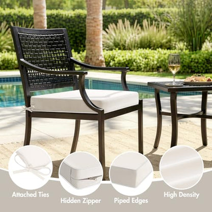 MIULEE Cream White Outdoor Cushions 2 Pack,19x19x3 Inch Waterproof Cushions - color: Cream White, size: 19 x 19 x 3 Inch