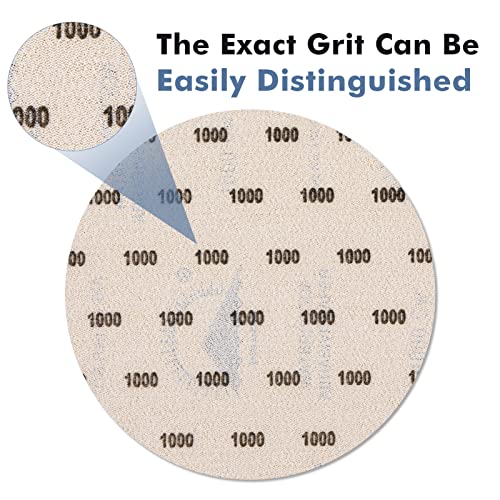 6 Inch 25 PCS 1000 Grit Sanding Disc Wet Dry Sandpaper Hook Loop Sand Paper - style: Grit 1000