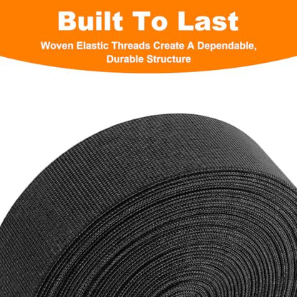 Lawn Chair Webbing, 2" x 40ft Elastic with 40 Clips